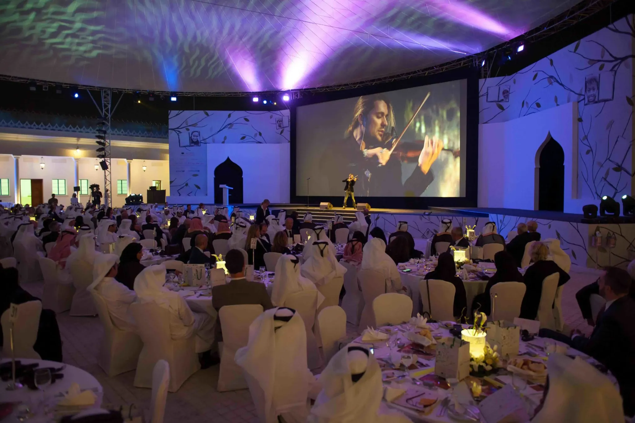 Corporate gala dinner with live stage performance